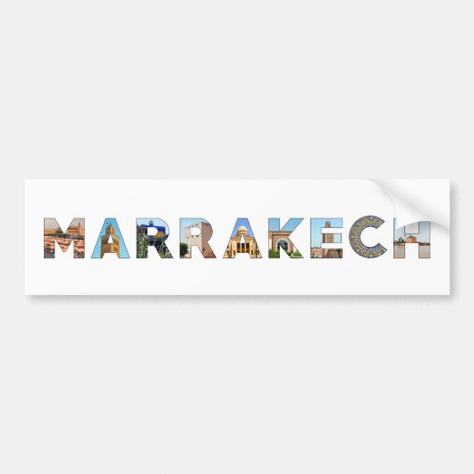 marrakech city morocco symbol text travel landmark autoaufkleber (Vorne)