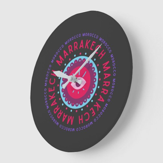 Marrakech Eyes Große Wanduhr (Winkel)
