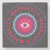 Marrakech Eyes Steinuntersetzer (Vorderseite)