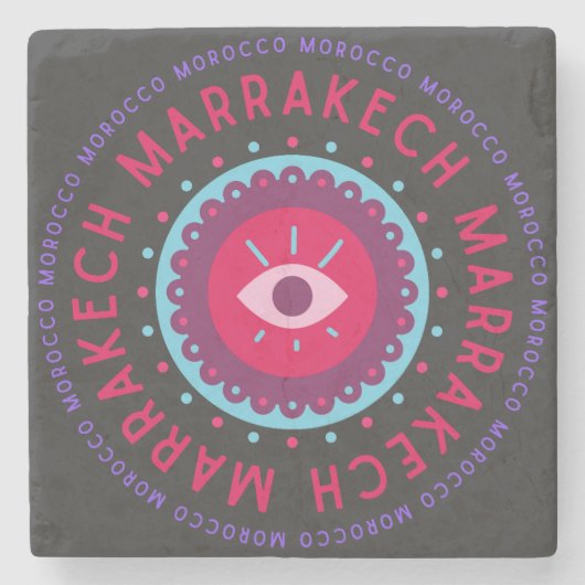 Marrakech Eyes Steinuntersetzer (Vorderseite)