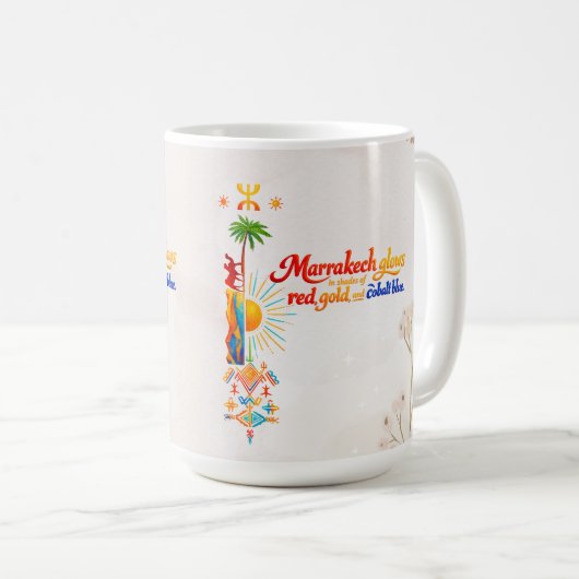 Marrakech Glows – Lebendiges Marokkanisches Kunst- Kaffeetasse (VorderseiteRechts)