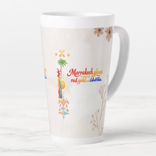 Marrakech Glows – Lebendiges Marokkanisches Kunst- Milchtasse (Rechte Ecke)
