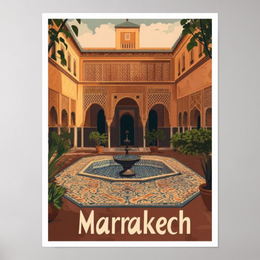Marrakech Marocco Ristorante da Valentino Poster (Vorne)