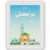 Marrakech Marokko Briefmarke Reise Aufkleber (Vorderseite)