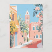 Marrakech Marokko Gouache Illustration Travel Postkarte (Vorderseite)