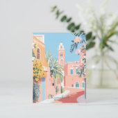 Marrakech Marokko Gouache Illustration Travel Postkarte (Stehend Vorderseite)