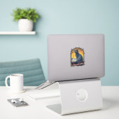 Marrakech Marokko Kat Retro Aufkleber (Laptop auf Schreibtisch)