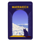 Marrakech Marokko Kat Retro Magnet (Vertikal)