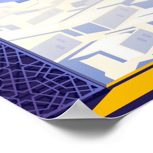 Marrakech Marokko Kat Retro Poster (Ecke)