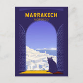 Marrakech Marokko Kat Retro Postkarte (Vorderseite)
