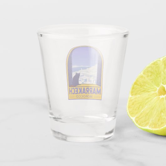 Marrakech Marokko Kat Retro Schnapsglas (Rückseite)
