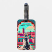 Marrakech Marokko Katze Reisen Tourismus Souvenir Gepäckanhänger (Rückseite vertikal)