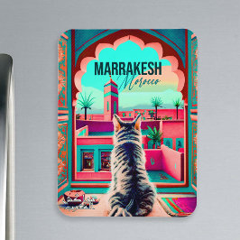 Marrakech Marokko Katze Reisen Tourismus Souvenir Magnet