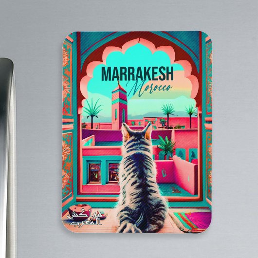 Marrakech Marokko Katze Reisen Tourismus Souvenir Magnet