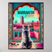 Marrakech Marokko Katze Reisen Tourismus Souvenir Poster (Vorne)