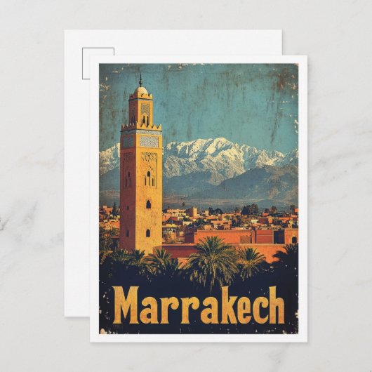 Marrakech Marokko Kunst, Dichtung und Musik Postkarte (Vorne/Hinten)