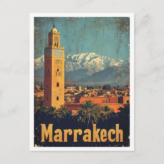 Marrakech Marokko Kunst, Dichtung und Musik Postkarte (Vorderseite)