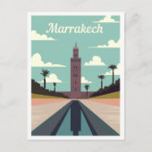 Marrakech Marokko Kunst Reise Illustration Postkarte (Vorderseite)