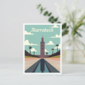 Marrakech Marokko Kunst Reise Illustration Postkarte (Stehend Vorderseite)