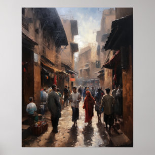 Marrakech Marokko Malerei Art Print Poster