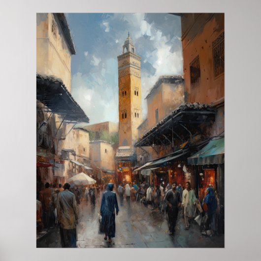 Marrakech Marokko Malerei Art Print Poster (Vorne)