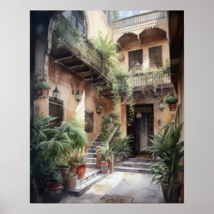 Marrakech Marokko Malerei Art Print Poster