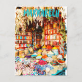Marrakech Marokko Markt Bazaar Postkarte (Vorderseite)