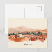 Marrakech, Marokko Minimalistischer Boho-Reise Postkarte (Vorne/Hinten)