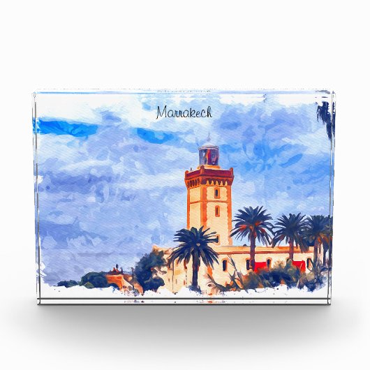 Marrakech Marokko Moschee Reise Fotoblock (Vorderseite)