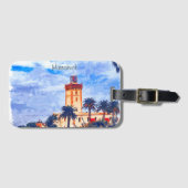 Marrakech Marokko Moschee Reise Gepäckanhänger (Vorderseite (Horizontal))