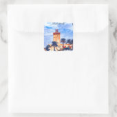 Marrakech Marokko Moschee Reise Quadratischer Aufkleber (Tasche)
