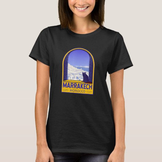 Marrakech Marokko Retro Emblem Vintag T-Shirt (Vorderseite)