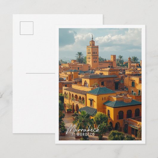 Marrakech Marokko Stadtrundgang schöner Ort Postkarte (Vorne/Hinten)