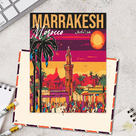 Marrakech Marokko Tourismus Reisen Souvenir Postkarte