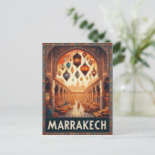 Marrakech Marokko Vintage-Markt-Reise Postkarte (Stehend Vorderseite)