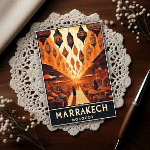 Marrakech Marokko Vintage-Markt-Reise Postkarte
