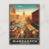 Marrakech Marokko Vintage-Markt-Reise Postkarte (Vorderseite)
