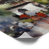 Marrakech Marokko Wasserfarben-Kunstposter Poster (Ecke)