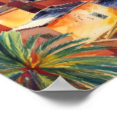 Marrakech Marokko Wasserfarbenmalerei Reisen Poster (Ecke)