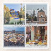 MARRAKECH-Mosaik, Marokko, Glasuntersetzer (Vorderseite)