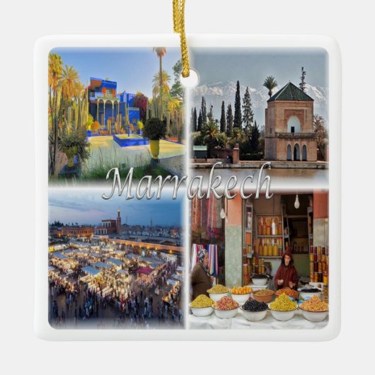 MARRAKECH-Mosaik, Marokko, Keramikornament (Vorderseite)