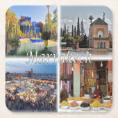 MARRAKECH-Mosaik, Marokko, Rechteckiger Pappuntersetzer (Vorderseite)
