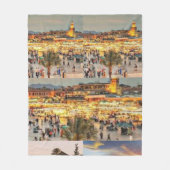 Marrakech Night Market – Jemaa el-Fnaa Square Moro Fleecedecke (Vorderseite)