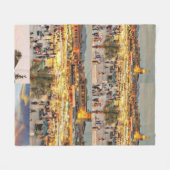 Marrakech Night Market – Jemaa el-Fnaa Square Moro Fleecedecke (Vorderseite (Horizontal))