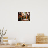 Marrakech Riad Marokko Malerei Art Print Poster (Küche)