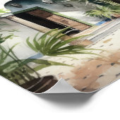 Marrakech Riad Marokko Malerei Art Print Poster (Ecke)