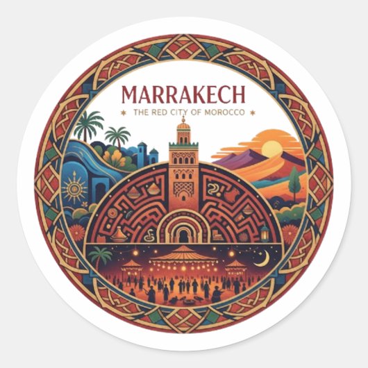 MARRAKECH RUNDER AUFKLEBER (Vorderseite)