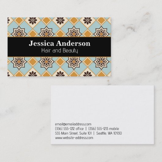 Marrakech Tiling Pattern Visitenkarte (Vorne/Hinten)