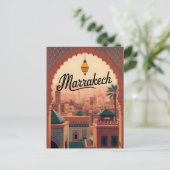 Marrakech Vintag Postkarte (Stehend Vorderseite)