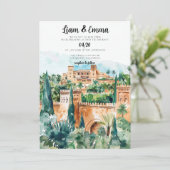 Marrakech Wedding Einladung Hochzeit in Urlaubsort (Stehend Vorderseite)